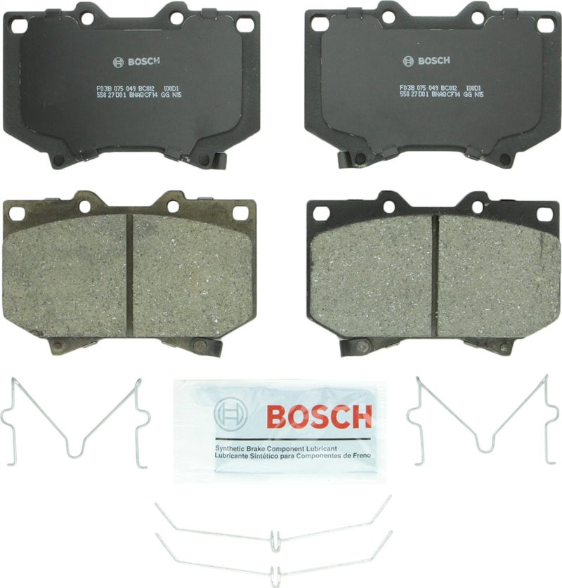 BOSCH BC812 QuietCast Premium Ceramic Disc Brake Pad Set  Compatible with Select Toyota Sequoia Tundra FRONT